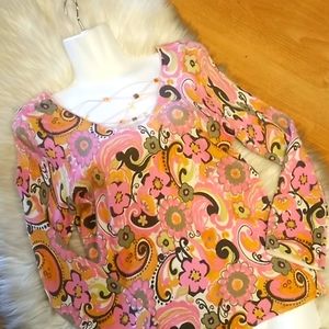 Sigrid Olsen Pastel Floral & Paisley Sweater